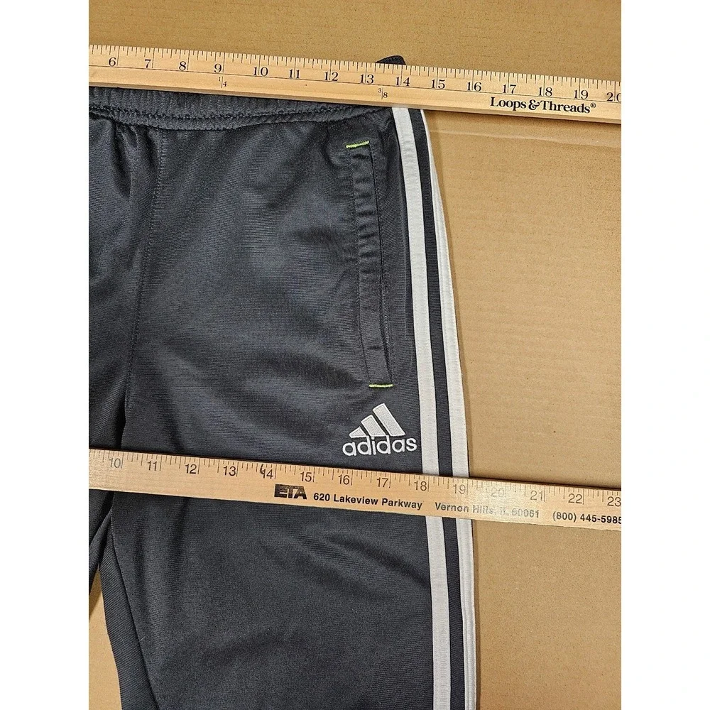 Mens Adidas Athletic Active Pants Size‎ M Black W White 3 Stripe